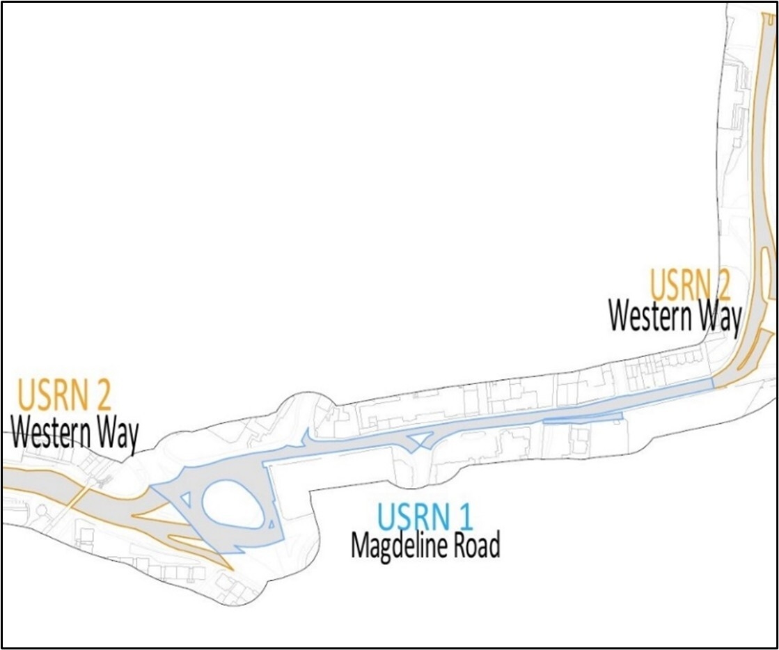 Figure 27 Street name is interrupted by another Street name